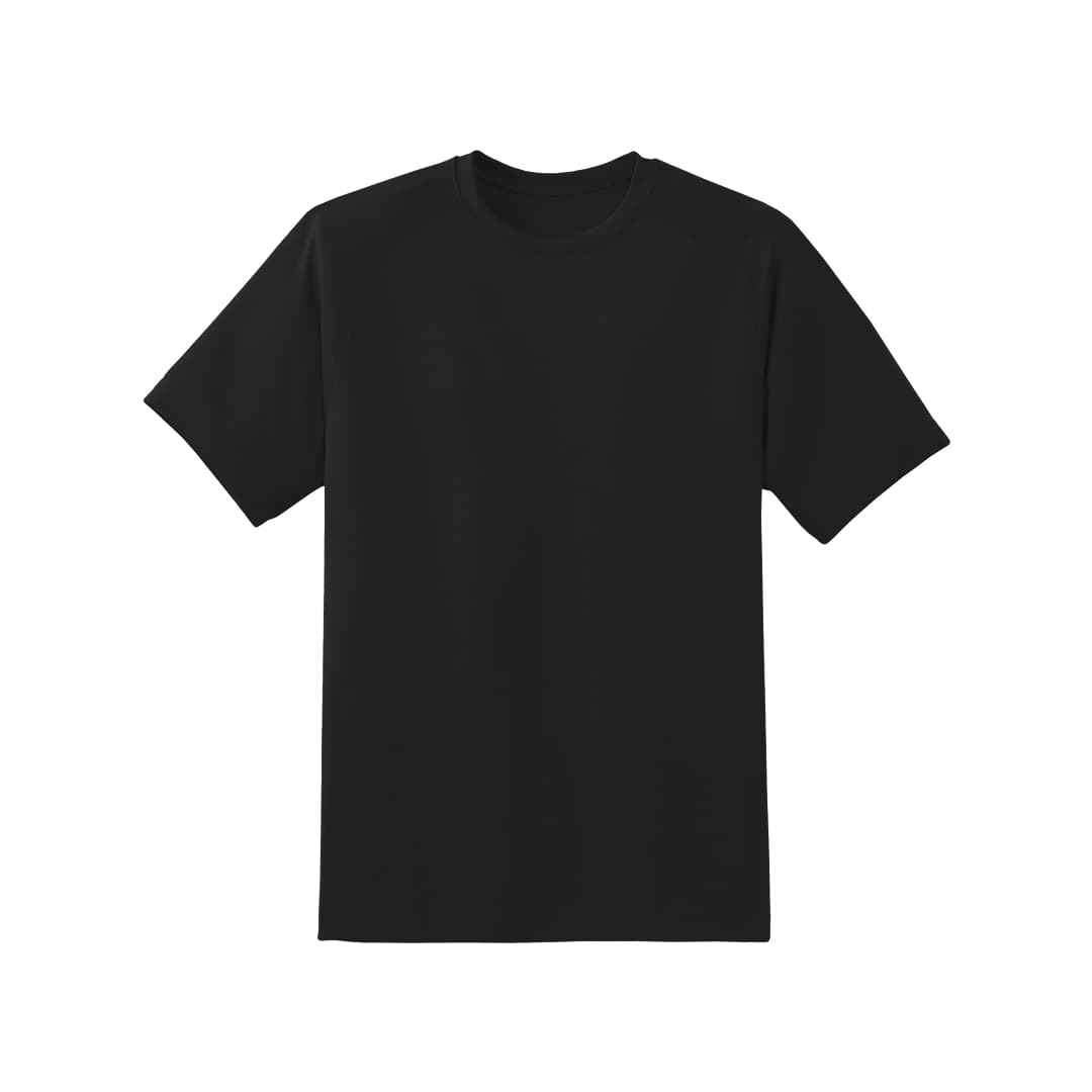 A black blank t-shirt, no branding, no label.